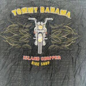Tommy Bahama Island Chopper Bike Shop‎ Men's XL Black Button Down Shirt Rare